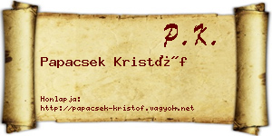 Papacsek Kristóf névjegykártya
